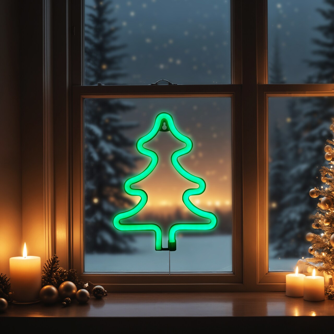 Northlight LED Christmas Tree Neon Lighted Decoration - 9.5" - Green